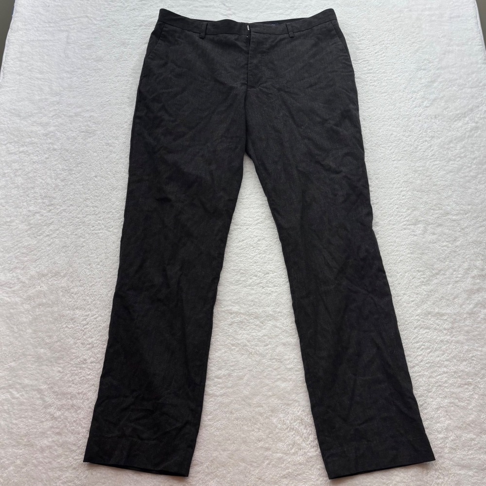 J. Crew Thompson Slim Fit Flex Wool Dress Pants Mens 36x34 Charcoal Grey Trouser